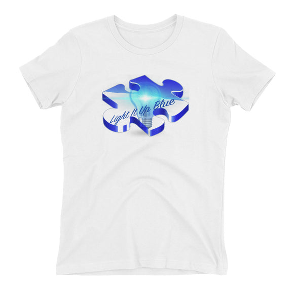 Women's t-shirt Light It Up Blue Autism Awareness